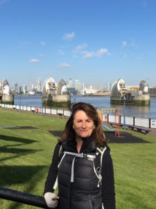 Glorious sunshine at the Thames Barrier, at the start of the Trek